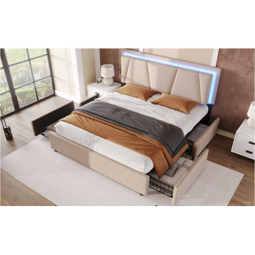 Wooden Storage Bed Bed Frame Size 160cmx200cm