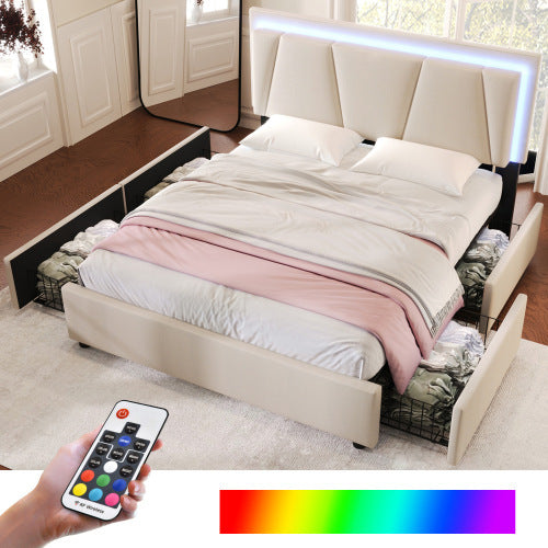 Wooden Storage Bed Bed Frame Size 160cmx200cm