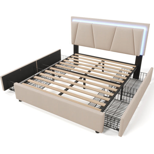 Wooden Storage Bed Bed Frame  Size  160cmx200cm